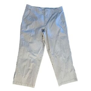 Westbound Women Size 12 Casual Khaki Capri Pants Cotton Blend Stretch